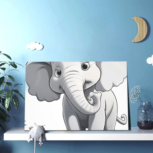 Toile murale éléphant blanc pour raviver un mur vide