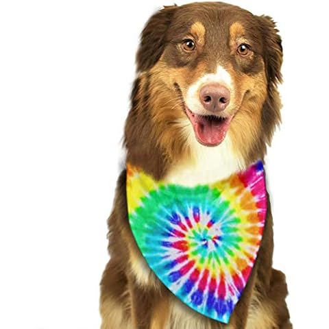 ACOGO Dog Bandanas Colorful Tie Dye Triangle Bibs Dog Kerchief Set Scarfs Accessories for Small to Large Dogs Cats Pets Cover