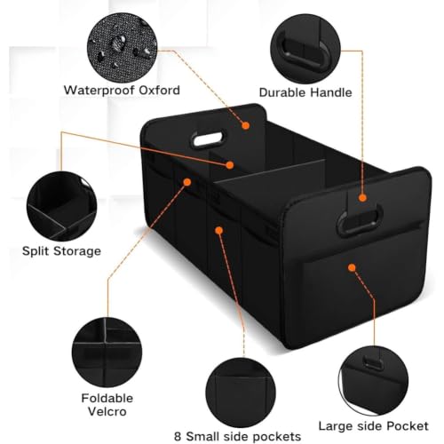 Organizador maletero coche con compartimentos ajustables y bolsa de 70L 4