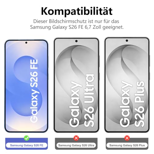 NEW'C für Samsung Galaxy S26 FE 6,7 Zoll, für Panzerglas Schutzfolie 9H – Ansicht 2