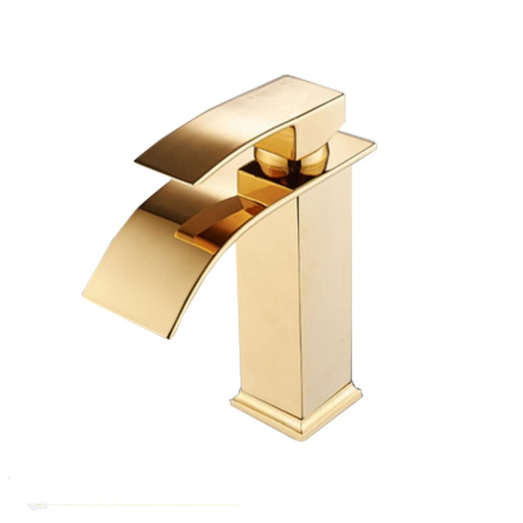 Robinet de salle de bain cascade mitigeur vasque monotrou en laiton