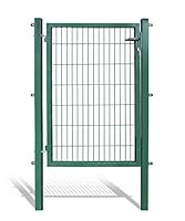 Koll Living Gartentore für Stabmattenzaun - Farbe und Höhe wählbar - inkl. Pfosten und Befestigungsmaterial (Gartentor H 140 x B 100 cm, grün)