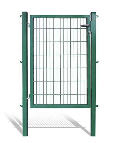 Koll Living Gartentore für Stabmattenzaun - Farbe und Höhe wählbar - inkl. Pfosten und Befestigungsmaterial (Gartentor H 140 x B 100 cm, grün)