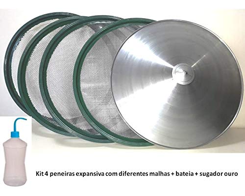 Kit 4 Peneiras Garimpo Bateia Sugador Ouro Bateia Americana