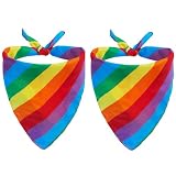 Aqltidiz Progress Rainbow Pride Bandana, 2 Pack LGBT Square Scarves, Love Guides Benevolent Teams on a Quest for Pride