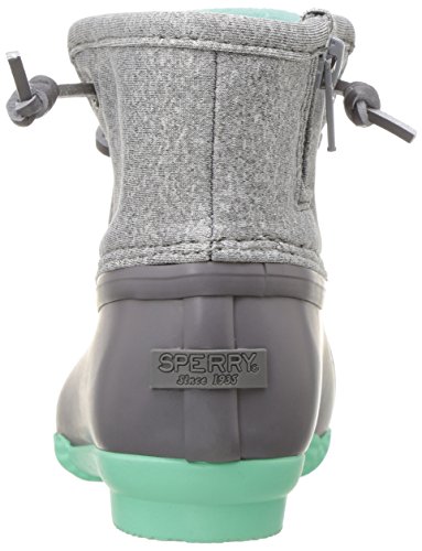 Sperry Girls' Saltwater Boot Snow, Grey/Mint, 6 Medium US Big Kid