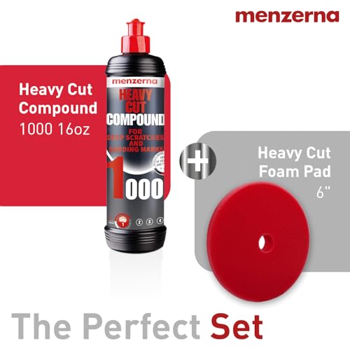 Image of menzerna Deep Scratch Remover Kit I Car polishing Set with Menzerna Heavy Cut 1000 (16oz) and 6 Inch Polishing Pad I Deep Scratch Remover Kit for All Types of Vehicles