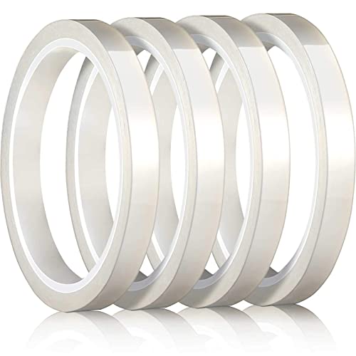 4 Pieces 108 Ft Heat Tape For Sublimation Clear Heat Press Tape Heat Shrink Transfer High Resistant Temperature Tape Thermal Tape For Electronics Printing Circuit Board Heat Transfer Vinyl (10 Mm) #TOP21