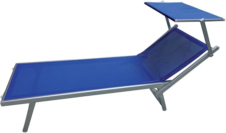 Lettino spiaggia prendisole rimini blu in alluminio cisa