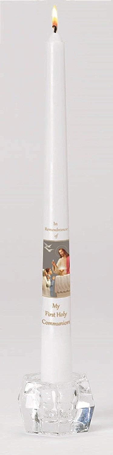 Heavenly Feast First Communion Taper Candle in Keepsake Box, 10 Inch