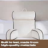 OHS Cuddle Cushion with Head Rest, Detachable Neck Roll Piped Edge Reading Pillow with Arms for Bed Sofa Super Soft Cosy High Back Support Cushion for Sitting Up in Bed, Cream - Image 5