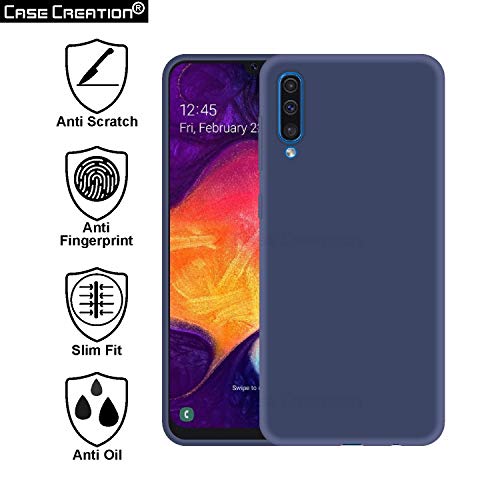 Image of Case Creation Luxurious OG Series for Samsung Galaxy A70 Case Cover,Anti-Dirty Slim Case Frosted Matte Cute Candy TPU Raised Bezel (Splash of Color) Back Cover for Samsung A70 -Navy Blue