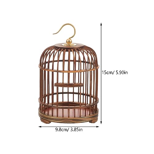 Image of BESPORTBLE Pet Cage Round Birdcages Outdoor Decorative Bird Cage Wood Hamster Cage for Small Parakeet Cage Hanging Cage for Bird Wooden Bird Nest