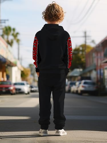 Boys 5-14Yrs Printed Hoodie & Joggers 2PC Set | Lightweight Pullover Pants | Trendy Athletic Wear3