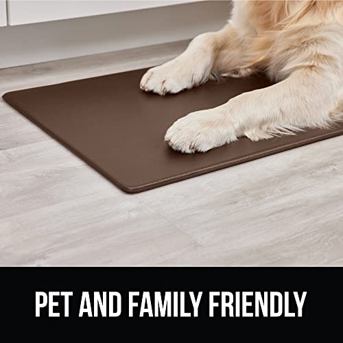 Gorilla Grip 2 Piece Anti Fatigue Cushioned Kitchen Floor Mat Set, Ergonomic Standing Office Desk Mats, Supportive Padded Memory Foam Rugs Waterproof Scratch Resistant Topside 17X24 And 17X48, Brown #TOP7