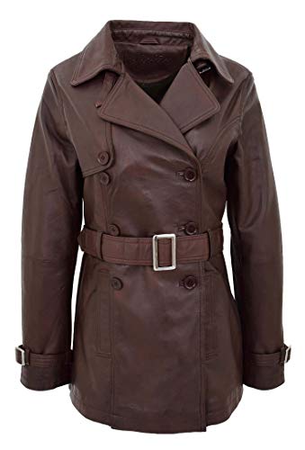 Trench en cuir mi-long pour femme élégant et intemporel chic Sienna Marron