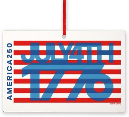 CafePress America250: July 4Th Rectangle 6"x4" Wood Ornament