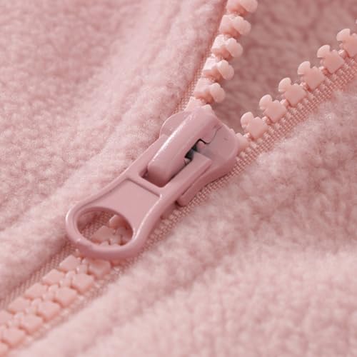 Girls Fleece Jacket Turtleneck Fuzzy Wool Long Sleeve Thermal Kids Winter Coat Zip Up Flannel Toddler Fall Jackets4