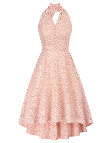 Belle Poque Damen Abendkleid Elegant Neckholder 50er Jahre Spitzenkleid...