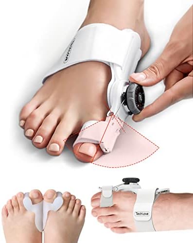 Tech Love Bunion Corrector for Women and Men, Orthopedic Bunion Toe Straightener, Adjustable Bunion Splint with Toe Separator for Bunion Relief, Day Night Support(1PC)