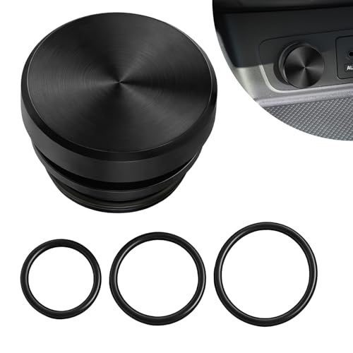 Image of Car Cigarette Lighter Plug Cover, Cigarette Lighter Covers, Aluminum Plugs Cover Car Decoration, Waterproof Dustproof Cigarette Lighter Socket Cap for SUV Truck with 12V Power Source (Black)