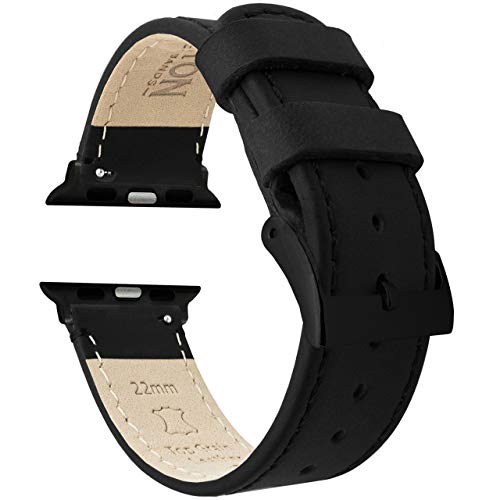Image of BARTON WATCH BANDS - Top Grain Leather Watch Bands Compatible with Apple Watch Models - 1, 2, 3, 4, 5, 6, 7, 8, 9, 10, SE, Ultra & Ultra 2
