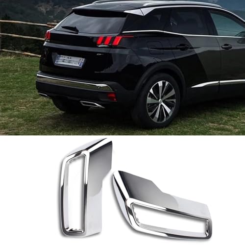KUST for 3008 5008 Allure 2017-2020 Rear Exhaust Muffler Tail End Pipe Cover Car Exterior Accessories Molding Stickers ABS 2PCS