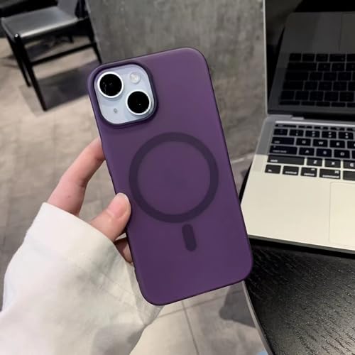 Image of DIZORO Matte Case for iPhone 13 / iPhone 14 Compatible with MagSafe, Camera Lens Full Protection, Shockproof Translucent Frosted TPU Soft Phone Cover, Anti-Fingerprint (Deep)