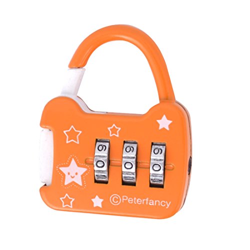 Image of Aexit Orange Metal Padlocks & Hasps Handbag Shaped 3 Digits Jewelry Box Drawer Suitcase Combination Password Combination Padlocks Lock Padlock
