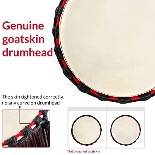 Djembes Drum Aklot African Drum Hand-Painted 9.5'' X 20'' Mahogany Goatskin Drumhead For Adults Starter Beginners #TOP3