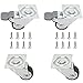 BNRSOR Lot de 4 Roulettes Pivotantes Noir pour Meubles Ø25mm Roulettes Transport, Roulettes pour Chariot Roues Plaques Industrielles TPE, 2 Roulettes Meubles + 2 Roulettes avec Frein +18Vis