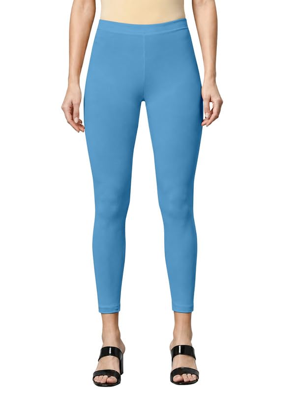 Image of TRENDMALLS Women's Microfiber Elastane Stretch Soft Cropped Leggings with Ultrasoft Waistband for Women