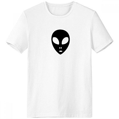 T-shirt blanc homme univers alien avec col ras du cou imprimé de taille L