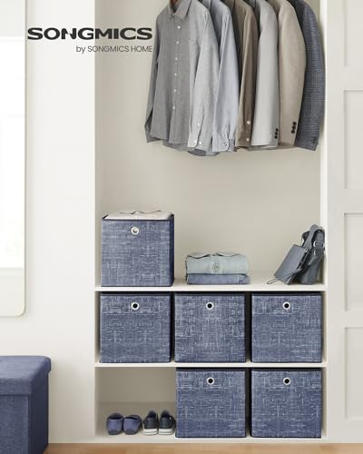 SONGMICS Storage Boxes, Set of 6 Non-Woven Fabric Boxes with Handles, 30 x 30 x 30 cm, Fit Cube Storage Unit - Image 2