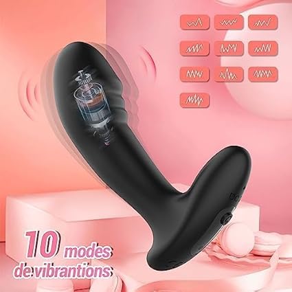 Silicone Plug Anal Vibradorador Hombre Juguetes Sexuales, Plug Anales Consoladores.. para Hombre, Vibrador Anal Juguetes Eróticos para Pareja Sexuales con 7 Modos Giratorios y 7 Modos Vibratorios