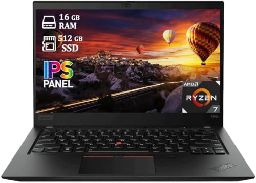 Lenovo Thinkpad T495s Business Laptop, 14 Inch FHD(1920x1080) Notebook, AMD Ryzen 7 3700U, 16GB RAM, 512GB SSD, UK QWERTY Keyboard, Windows 11 Pro (Renewed)