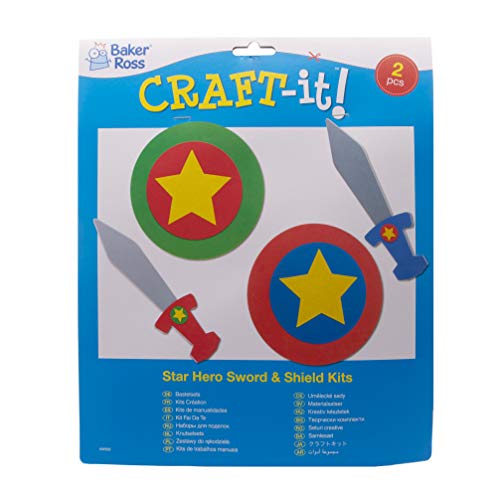 Baker Ross AW555 Bastelset Helden-Schwert und -Schild, Stern, 2 Stück