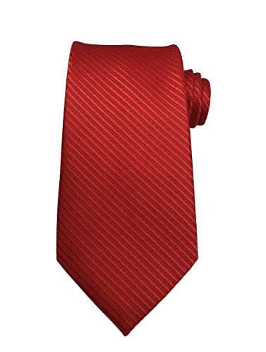 Wehug Men's Classic Solid Tie Silk Woven Necktie Jacquard Neck Red Ties For Men Ld0050 #TOP2