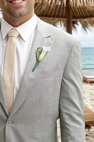 Mens Linen Suit Slim Fit Linen Suit for Men Groom Beach Wedding One Button Mens Suits Jacket Pant 2 Piece Set3