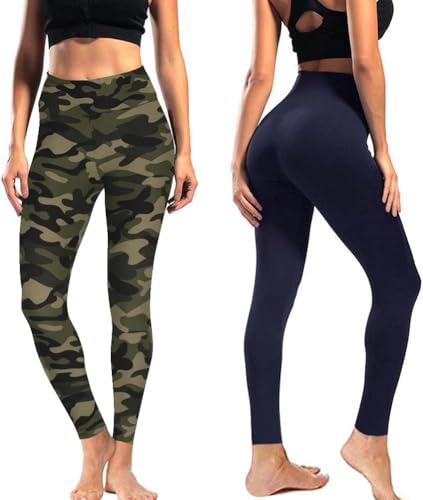Syrinx Leggings de cintura alta para mulheres – calças de ioga atléticas e macias para controle de b