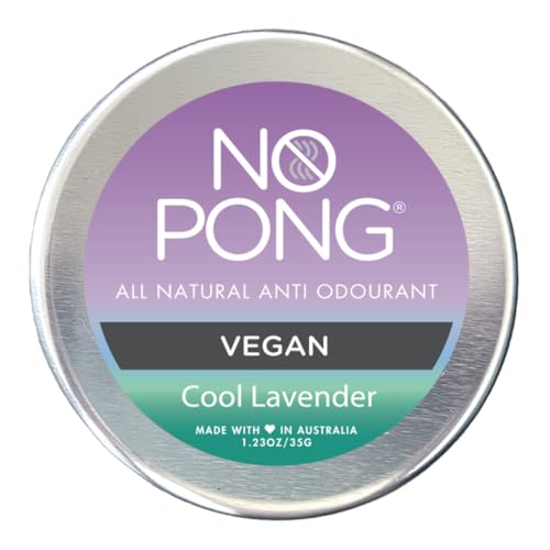 No Pong Lavender Vegan All-Natural Deodorant, Cream Deodorant, Paraben-Free, Aluminium-Free, Plastic-Free, 35g