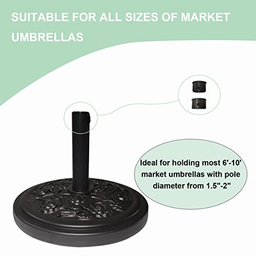 T&Jero Round Heavy Duty Patio Market Table Umbrella Base Stand Pre-Filled For Outdoor, 26 Lb Black #TOP3