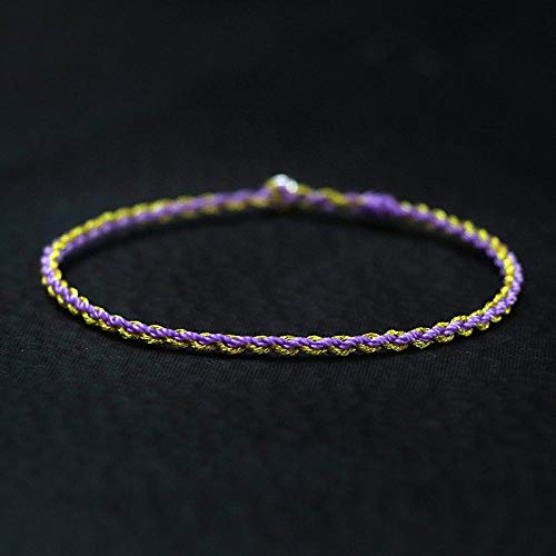 Corde tibétaine originale violette, petite corde à main à offrir avec soin