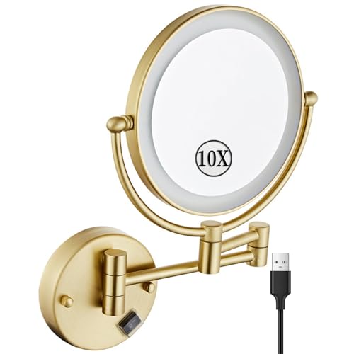 Espejo para maquillaje montado en pared con luz LED
