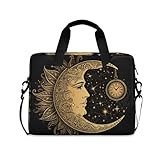 ALAZA Boho Crescent Moon Sun Mandala Laptop Case Bag Sleeve Portable Crossbody Messenger Briefcase w/Strap Handle, 13 14 15.6 inch