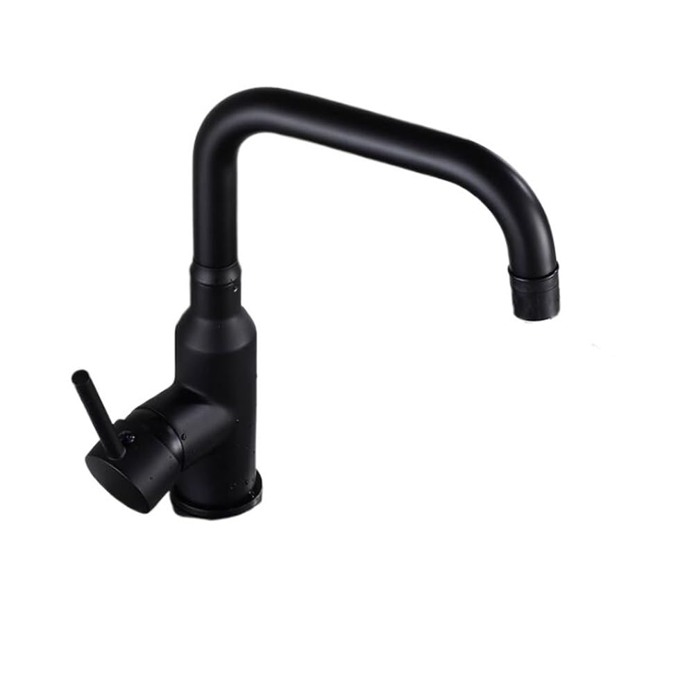 Blyqxs Black Kitchen Faucets Brass Crane /Nickel/Chome Kitchen Deck Mounted Water 360 Swivel Kitchen Faucets Xt-247(Black)