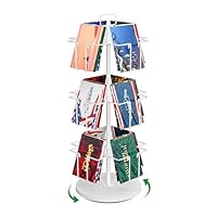 3 Tier Rotating Greeting Card Display Stand with 12 Pockets, Metal Greeting Card Rack for Stickers, Photocard, Brochures, Countertop Postcard Holder Display Stand for Home, Showcase, Retail
