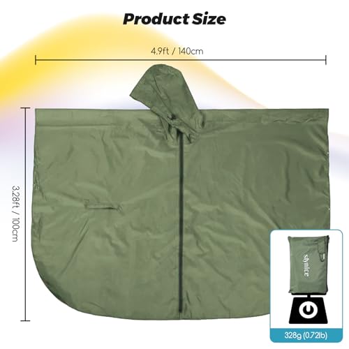 Poncho con cremallera impermeable para evitar calarse en el camping 7