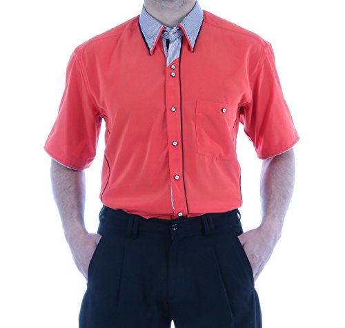 Chemise homme orange HK Mandel taille normale veste de mi-saison haut de gamme coton confortable