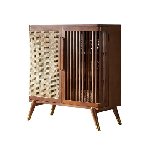 XXAezr Aparador Comedor Aparador de ratán de Madera Maciza, Armario de Almacenamiento for salón, Entrada contra la Pared, despensa de Tres Niveles Aparadores
